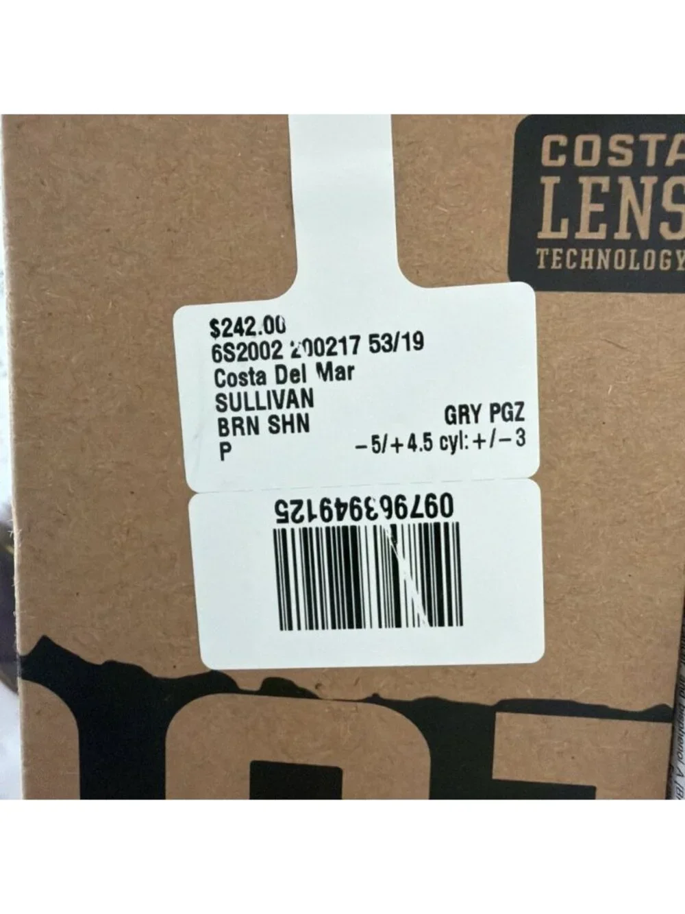 Costa Del Mar Sullivan Sunglasses Polished Salt Marsh Gray Glass 580G